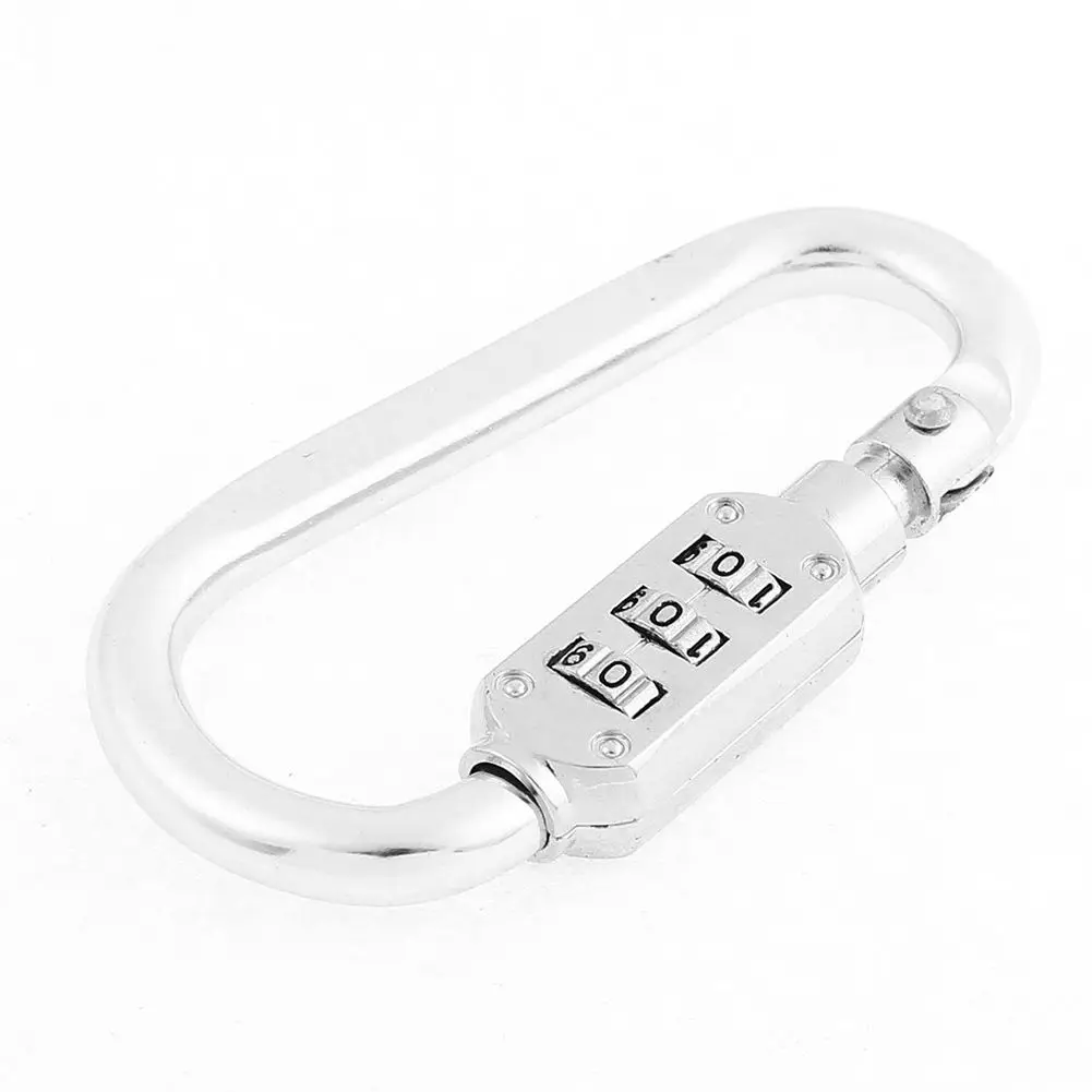 

AYHF-with combination padlock 3 digits numbers padlock carabiners silver