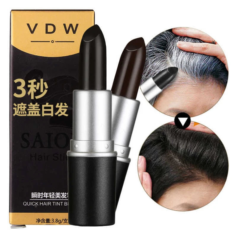 Brand VDW One Time Hair Dye Pen Black Brown Coverage Hair Color Modify Cream Stick Temporary Cover Up White Hair Lipstick Tools Brand VDW One Time Hair Dye Pen Black Brown Coverage Hair Color Modify Cream Stick Temporary Cover Up White Hair Lipstick Tools