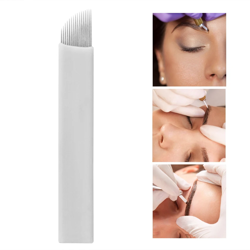 

Microblading Permanent Makeup Manual Eyebrow Tattoo Curved Blades Needles for Microblading Embroidery Pen MakeUp Eyeline Tattoo