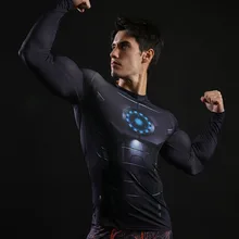T-shirts for men long sleeve jersey compression clothing 3D print tees shirt movie character fitness tshirt fashion tops