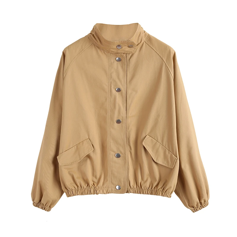 

Pengpious autumn fashion new women jacket short cut long sleeves baseball jacket for girls with side pockets