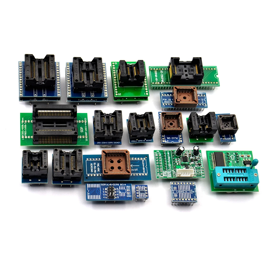 Новейшее программное обеспечение RT809H+ 35 оригинальные адаптеры с CABELS emmc-nand FLASH чрезвычайно быстрый Универсальный программатор