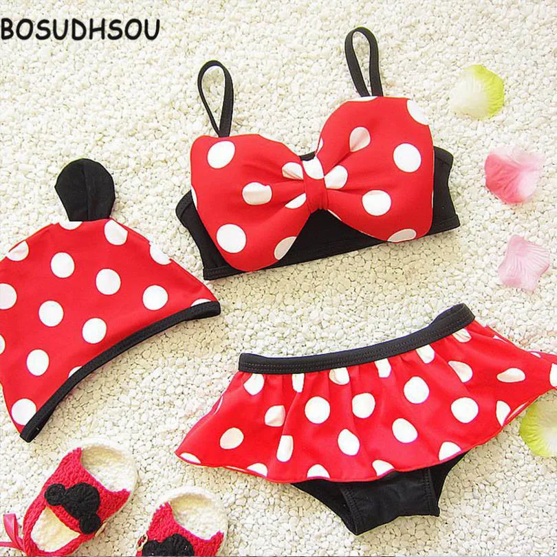 Bosudhsou H-33 детей купальник раздельный для девочек Купальники для малышек для маленьких детей бикини малышей купальные костюмы Костюмы