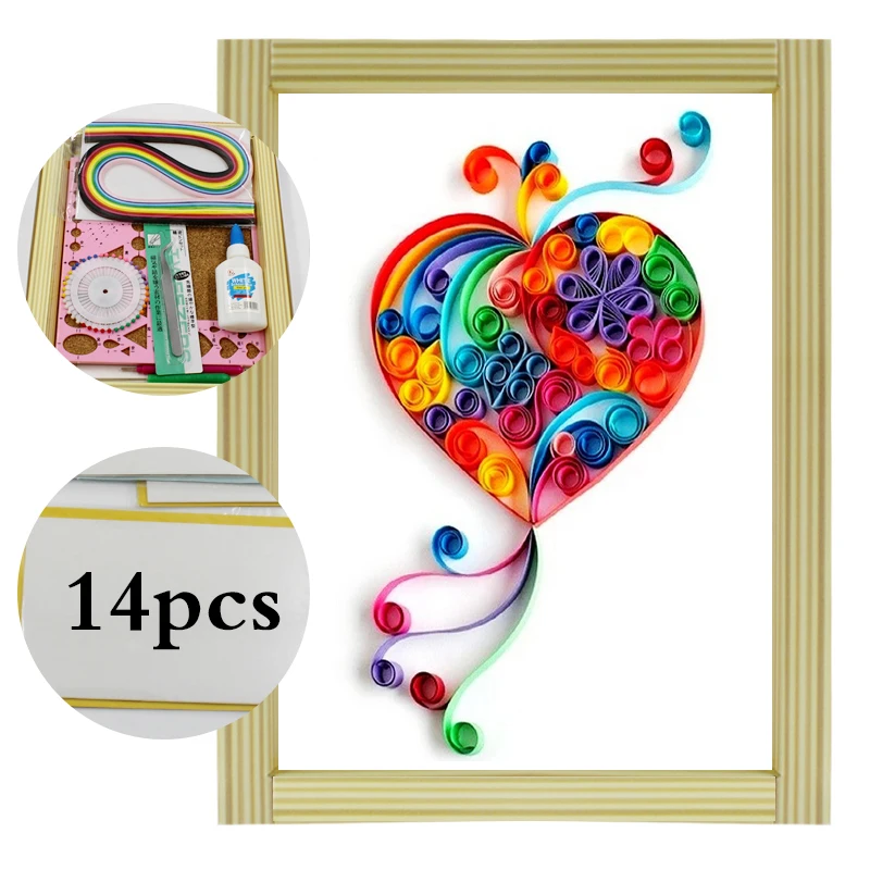 16 colorful Quilling Paper Craft Kits 14Pcs Tool set Rolling Strips DIY
