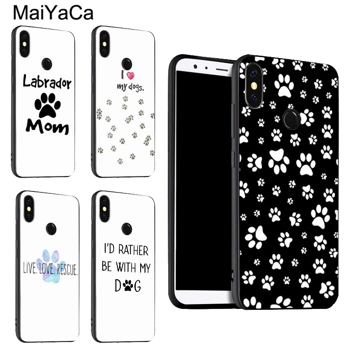 

MaiYaCa Animal Dog Paw Prints Case For Redmi 4X S2 6 6A 6Pro Note 7 5 5A For Xiaomi Mi F1 9 8 6 A2 Mix2 Max3 TPU Cover