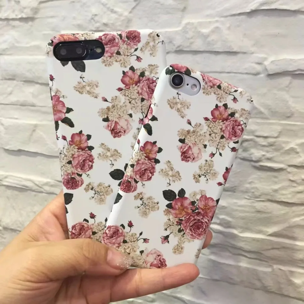 For Iphone 7 Case New Fashion Luxury Luminous Cute Flowers Silicone