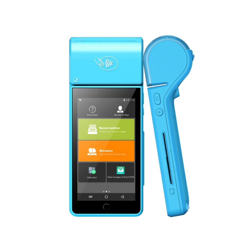 High Quality 5 Android 7 0 Handheld Wireless POS terminal Payment System with NFC 1D 2D