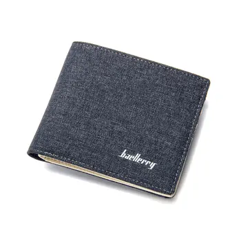 

High Quality Business Men Canvas Wallet Purse Vintage Card Holder Small Zipper Multi Pockets Ultra-thin Purses Popular AB@W3