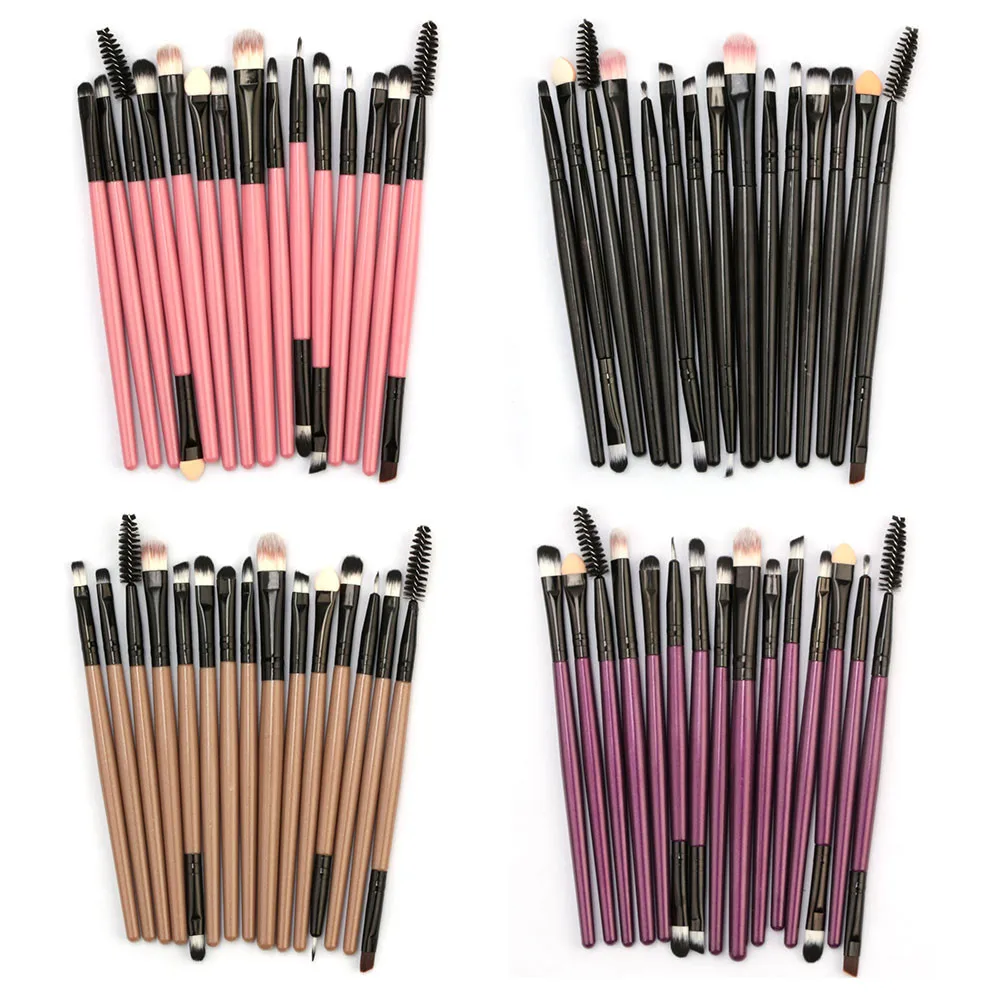 

15pcs Women's Makeup Brush Set tools Blush Eye Shadow Foundation Make-up Toiletry Kit Wool Make Up Brush Set L525
