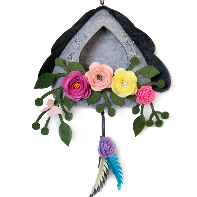 Hut cabin bag hanging wall wall. Fabric Felt kit Non-woven cloth Craft DIY Sewing set Handwork Material needle | Дом и сад