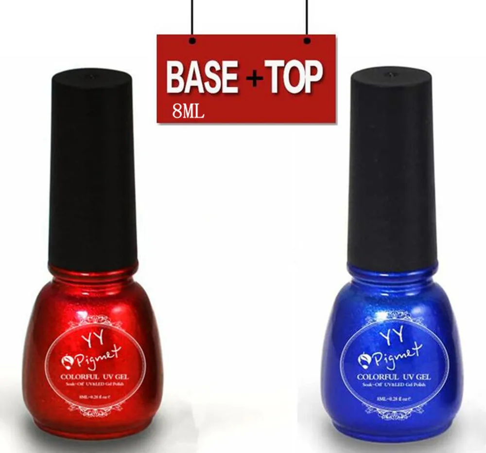 

UV Top Coat + UV Base Coat Foundation for UV Gel Gel Polish Top it off 30 day long lasting Sapphire Nail Gel 8ml
