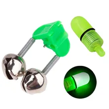 5pcs/bag Night Fishing Rod Tip Clip Tackle lures LED Light Twin Double Bells Ring Electronic Fish Bait Alarm Set Fishs Tools