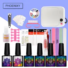 УФ-лампа 36 Вт, 8 мл, Гель-лак для ногтей, инструменты для маникюра, набор для маникюра, набор для наращивания клея, набор для ногтей, резак, все для маникюра, набор