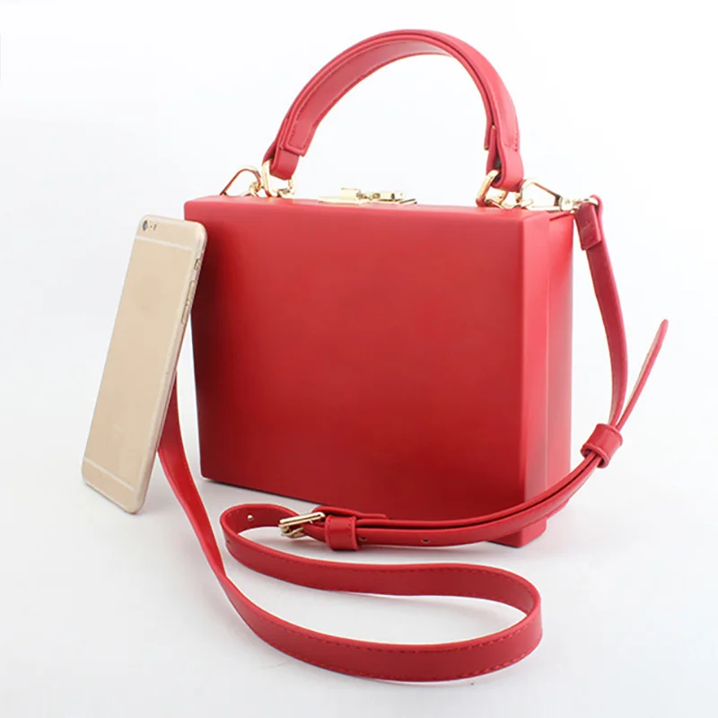 Модная Сумка-футляр из искусственной кожи, винтажная сумка через плечо, сумка на плечо, вечерняя сумка для женщин - Цвет: Красный