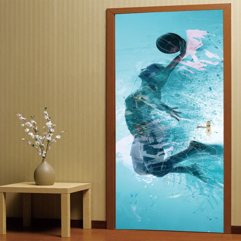 Самоклеящиеся 3D фотообои художественные настенные наклейки креативные дверные