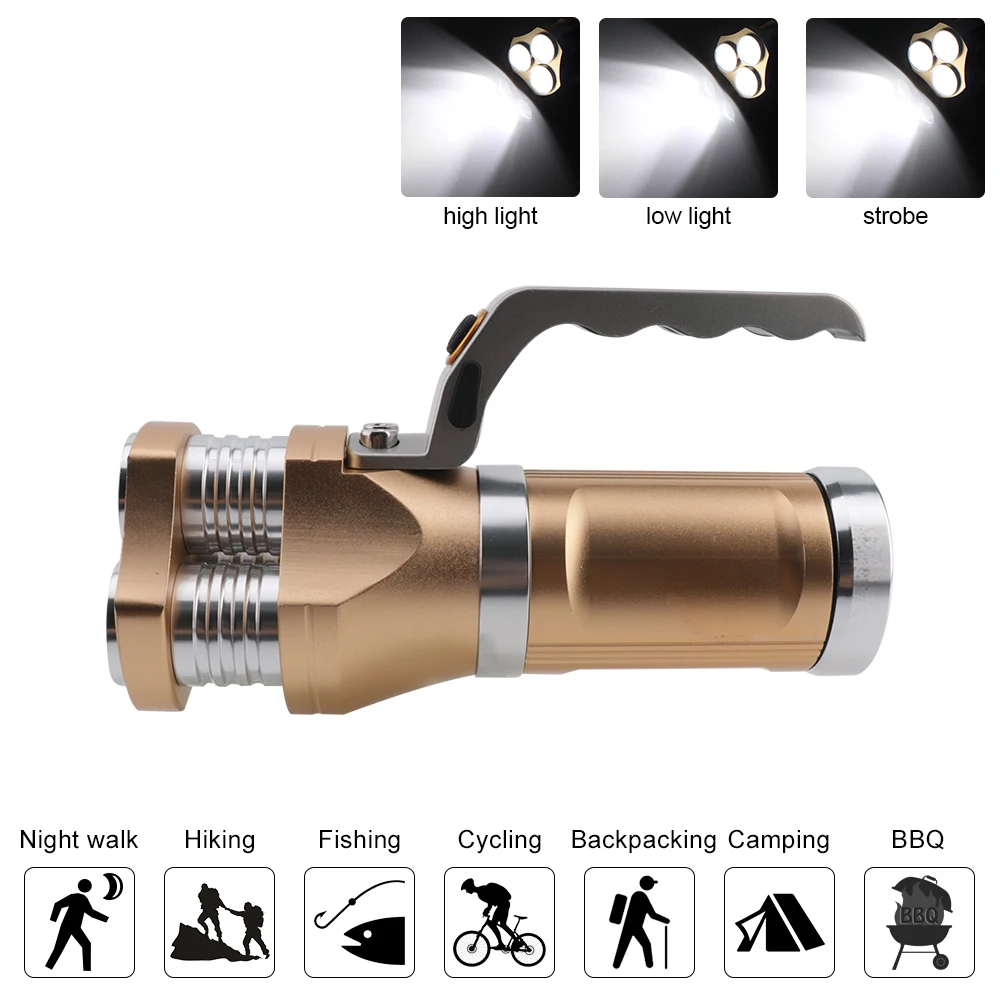 LED Hand Torch Light 3T6 Portable Electric Charge Flashlight High Power 4000 lumens