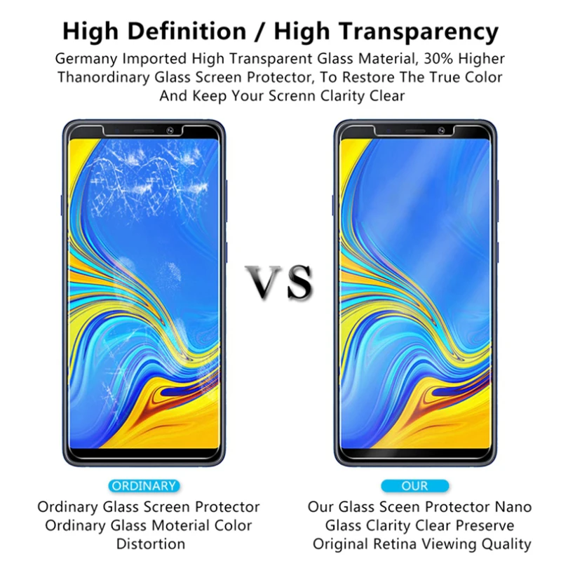 Защитное стекло Nicotd закаленное для Samsung Galaxy A9 A8 A7 A6 Plus 2018 A5 A3 2017 2016 9H