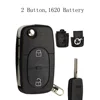 OkeyTech 2/3 Button Flip Folding Car Key Shell Cover Case Fob CR1620 CR2032 Battery Holder HAA For Audi TT A2 A4 A6 A8 Quattro ► Photo 2/6