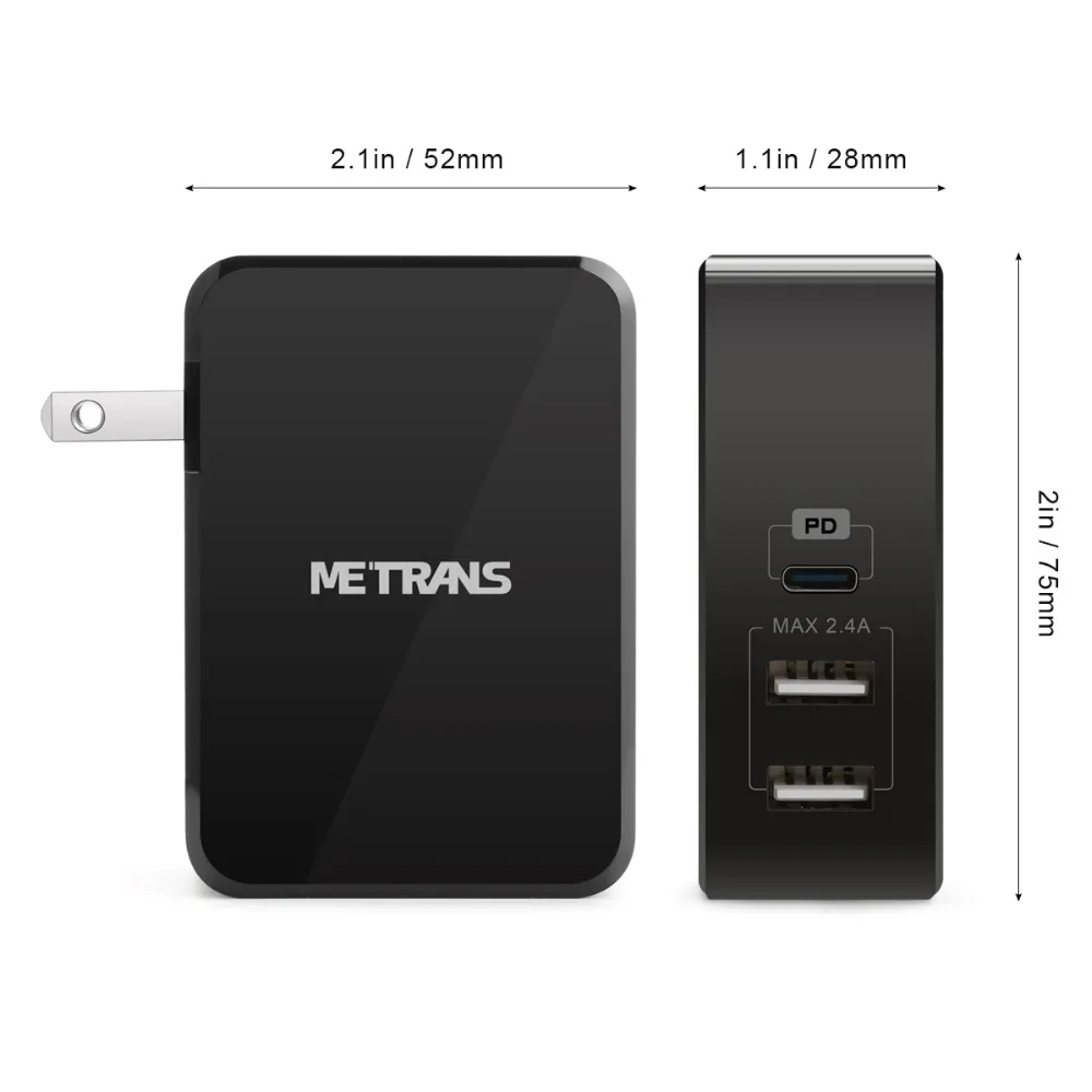 Metrans usb type C настенное зарядное устройство 3 порта USB зарядное устройство Быстрая зарядка для путешествий настенное зарядное устройство адаптер PD USB C настенное зарядное устройство мощность смартфонов