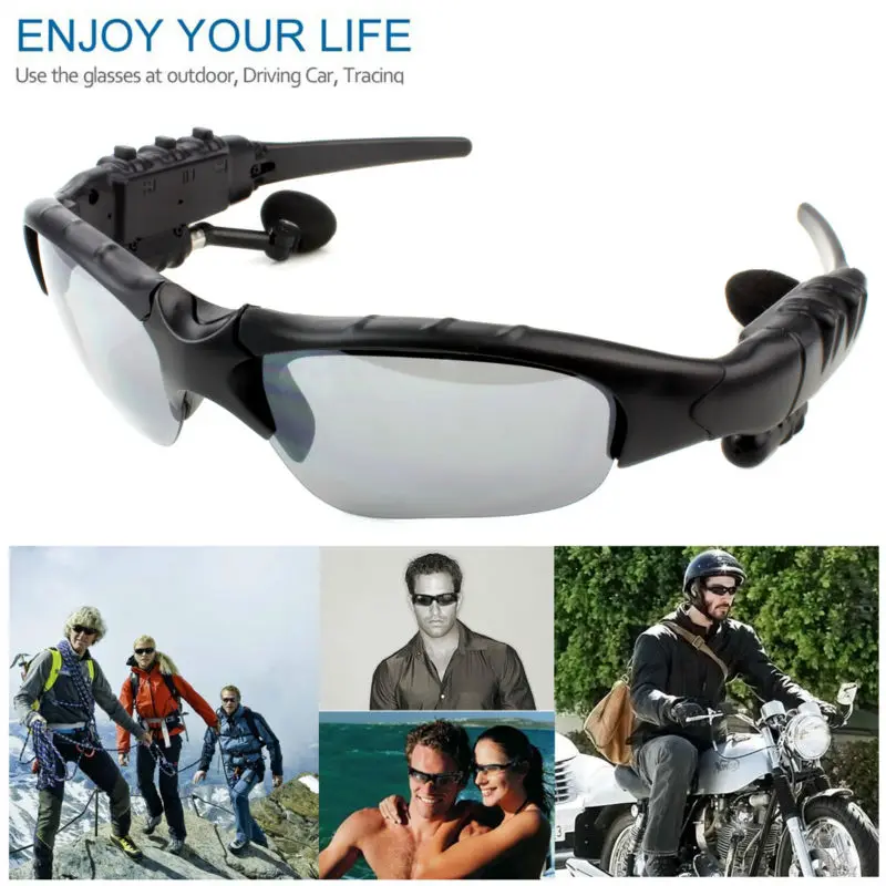 DAONO Sunglasses Bluetooth Headset Outdoor Glasses Earbuds music with Mic Stereo Wireless Headphone 3 colorful Sun lens