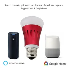 play bulb E27 Wifi bulb google home alexa sound control led lights 7W rgbw led dj lights color smart phone App control