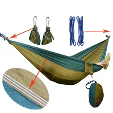 Portable Nylon Single Person Hammock Parachute Parachute Fabric Hammock For Travel Hiking Backpacking Camping Hammock 17 Colors