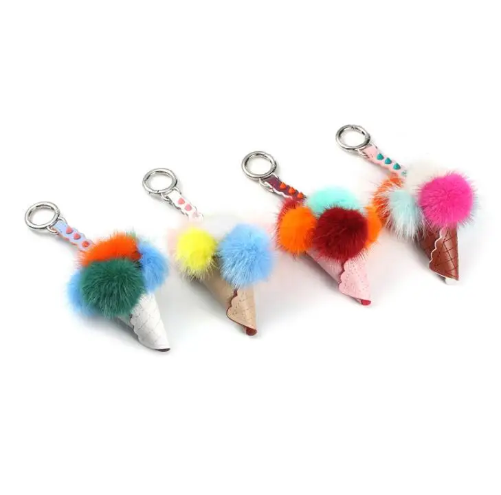 RTATD New Genuine Leather Bags Accessories Easy Matching Fur Ball Bags Charm B199