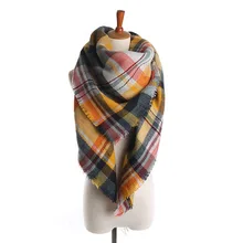 Z1562 Fashion Women Imitation Cashmere Cape Plaid Blanket Tartan Scarf Autumn Winter Fall Scarves Brand Shawls Wraps New