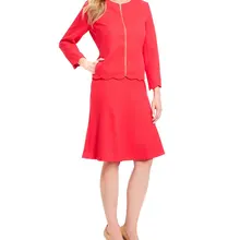 Ярко-красные милые костюмы для девочек, женские костюмы с юбкой, вечерние костюмы, офисные женские костюмы бойфренда, индивидуальный заказ, 2 предмета, куртка/юбка