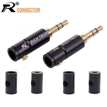 

100pcs/lot 3 Poles 3.5mm Stereo Connector Gold Plated 3 PIN Jack 3.5mm Male Plug Wire Connector Earphone Headphone Jack DIY
