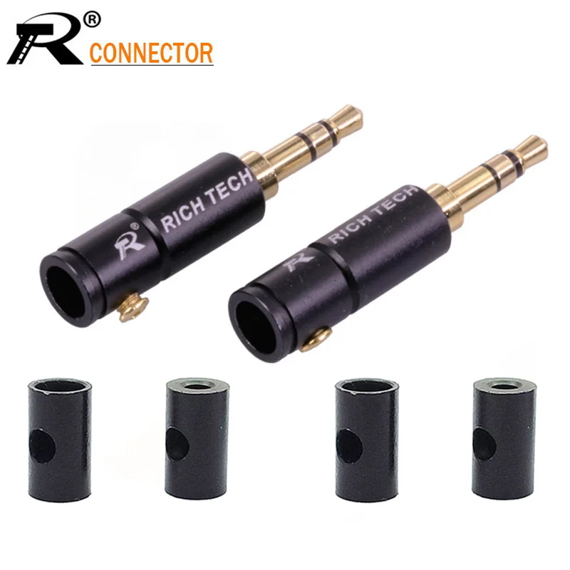 100pcs lot 3 Poles 3 5mm Stereo Connector Gold Plated 3 PIN Jack 3 5mm Male Plug Wire Connector Earphone Headphone Jack DIY