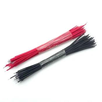 

100pcs Breadboard Jumper Cable Wires Tinned 0.96cm Black and Red