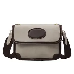 Винтажная парусиновая сумка в простом стиле, шикарная Сумочка с широким плечевым ремнем, женская элегантная мини-сумка, роскошные сумки