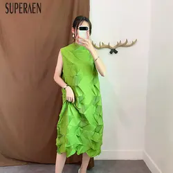 SuperAen свободное женское платье без рукавов большого размера, однотонное повседневное женское платье, летняя Новинка 2019, модная женская