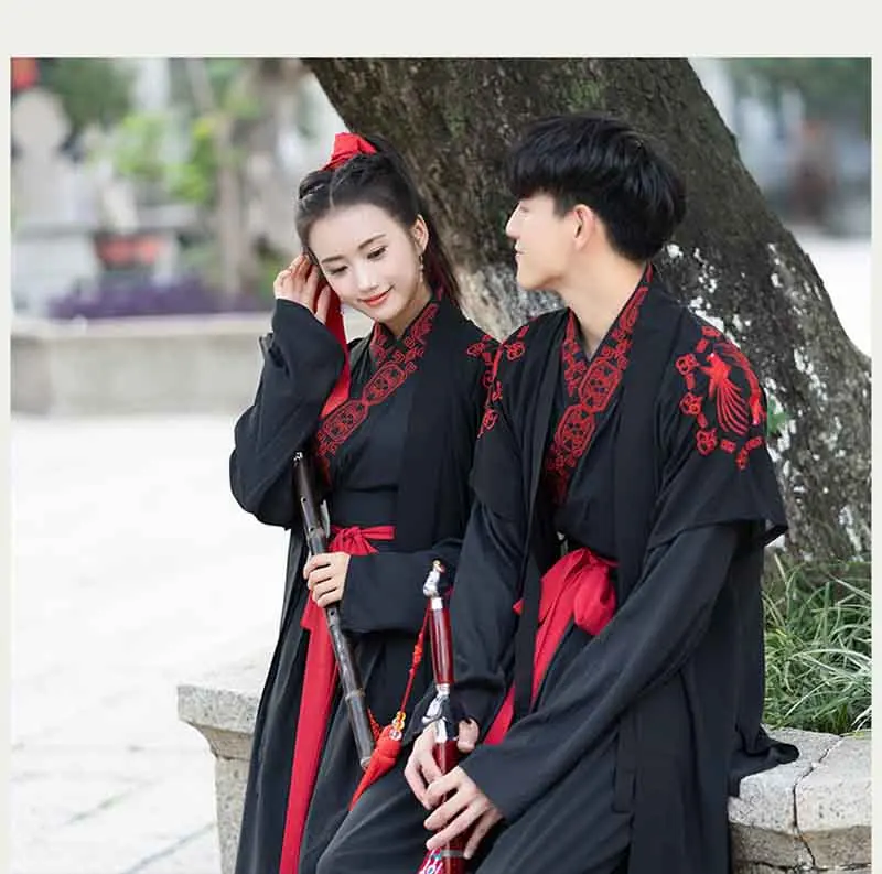 Набор из 3 предметов для пар Китайская традиционная одежда Hanfu взрослых костюм