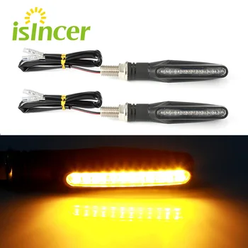 

2PCS Motorcycle LED Turn Signal Lights Universal Indicator Blinker Amber Motorbike Lamp Bendable Flashing Yellow Tail Lights