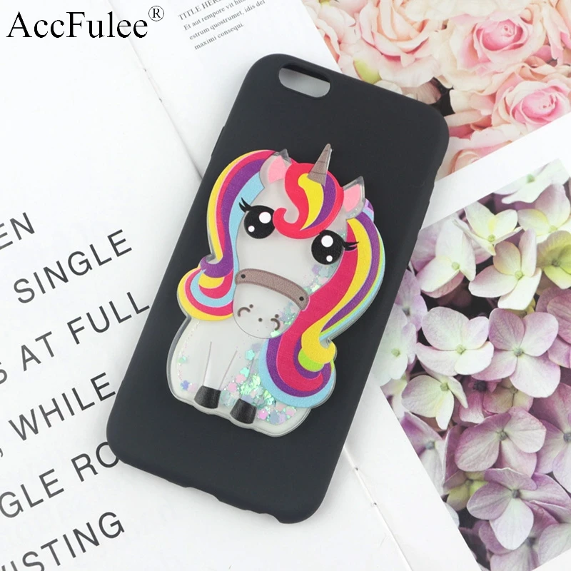 Bling Cute Horse Case for Samsung Galaxy J1 mini Ace J2 Prime J3 J5 J7 Dynamic Glitter Liquid Horse Soft TPU Cover - Цвет: 3D BlueHorse Black