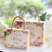 10pcs romantic Flower paper Candy Box kids adult Birthday wedding baby Bridal Shower gift bag chocolate