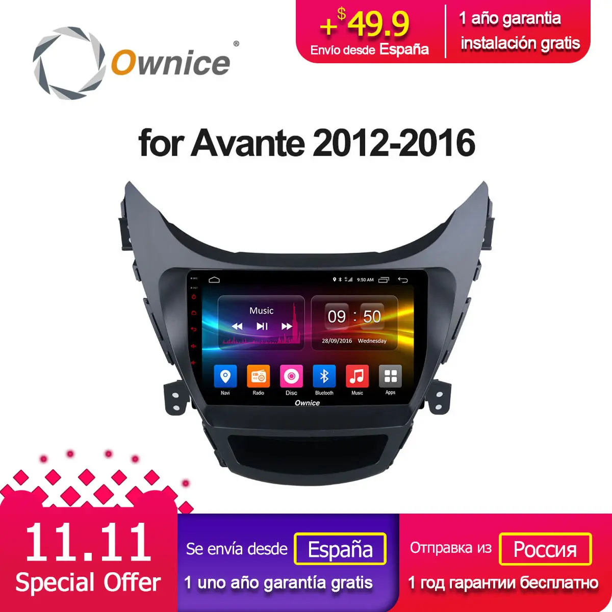 

Ownice C500+ G10 ANDROID 8.1 8 core Car DVD GPS RADIO For HYUNDAI Avante 2012 2013 2014 2015 2016 support 4G SIM Card 2GB + 32GB