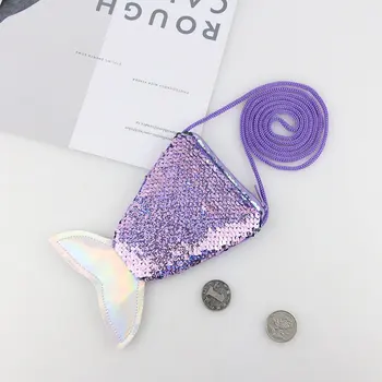 

Girls Fish Tail Crossbody Bag Sequin Coin Storage Casual Shoulder Bag for Daily Best Sale-WT