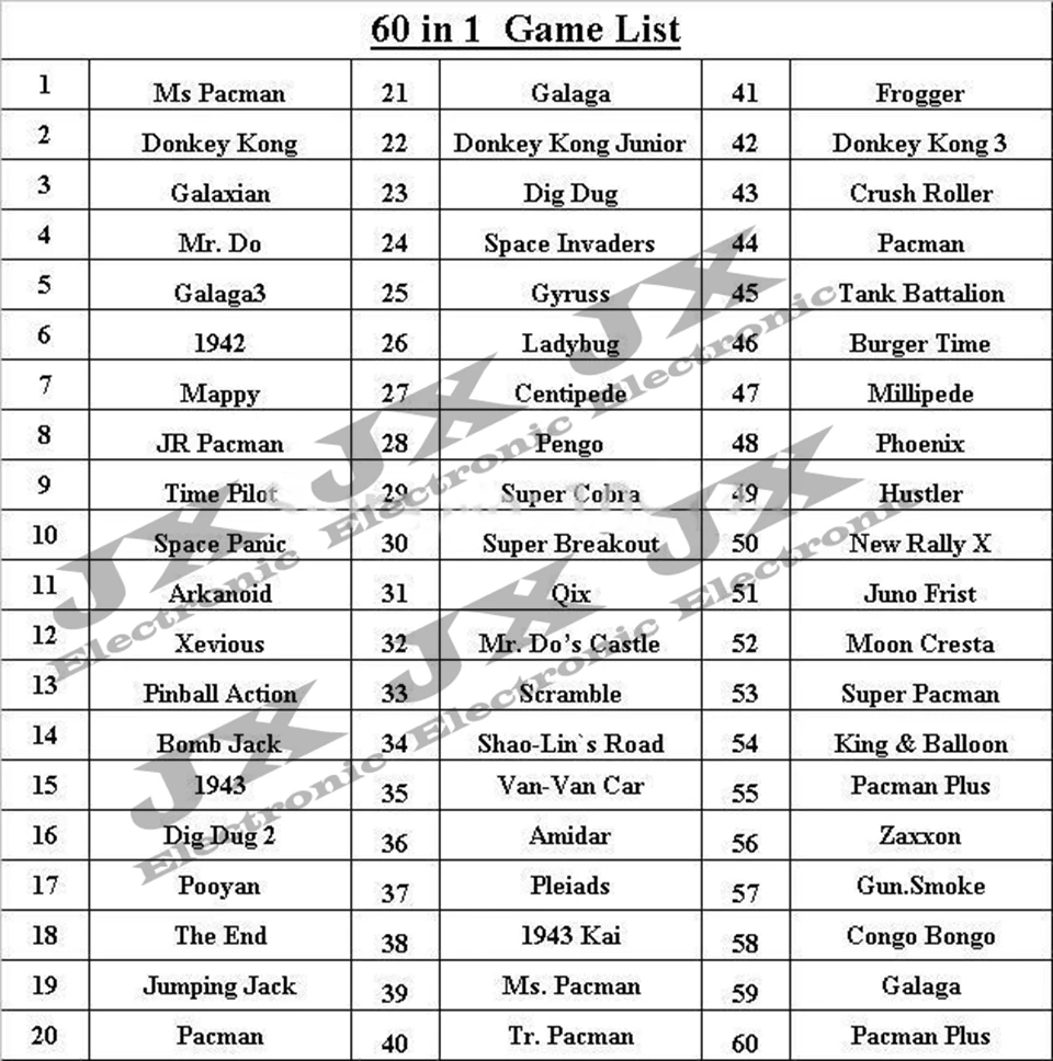 60 game list