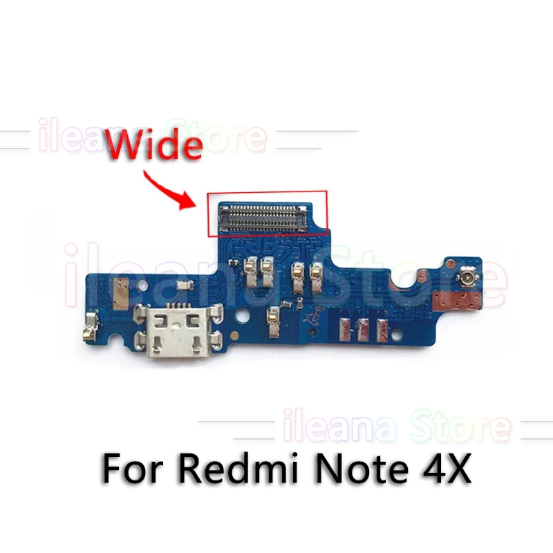 Для Redmi 4 4A PCB USB разъем порт плата FPC док-станция зарядный гибкий кабель для Xiaomi Redmi Note 4 4x Pro Prime Global - Цвет: Note 4X Wide