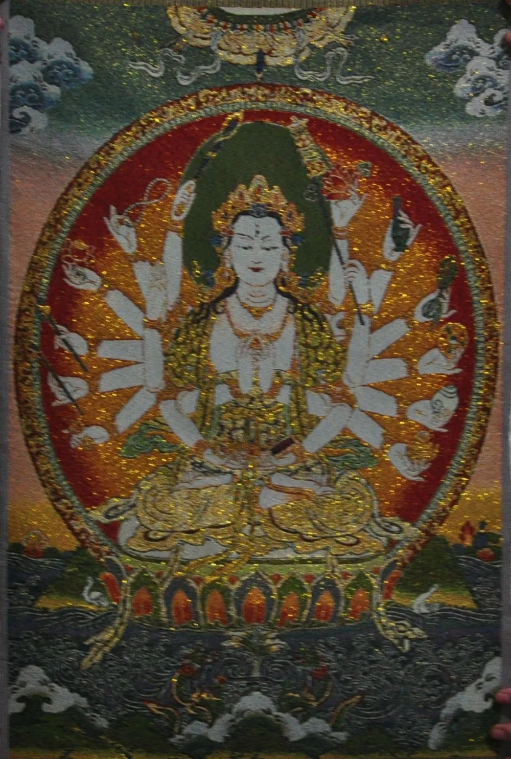 Tibetan Buddhism Cloth thangka Avalokitesvara tara Kwan-Yin Buddha statue Tangka 
