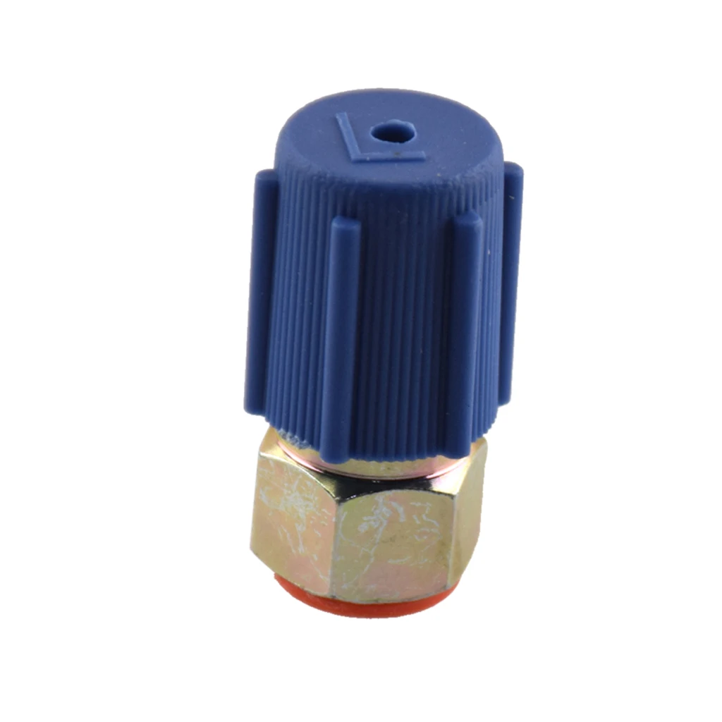 

7/16 Low A/C Service Charging Port Adapter Retrofits R12 to R134a with Cap removable Schrader valve Removable Schrader Valve