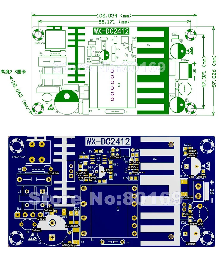 Питание модуль AC110V220V для DC24V 4A промышленного класса AC-DC переключение Питание доска 100 W