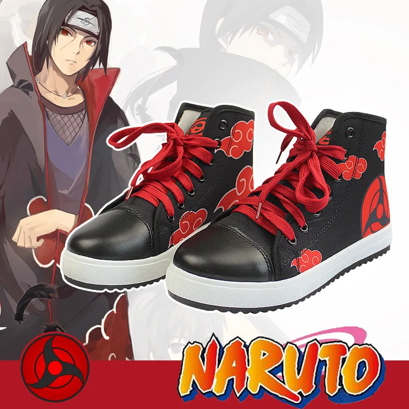 

Anime Naruto Akatsuki Clouds Cosplay Shoes Fashion Unisex Casual Canvas Sneakers for Women Men Dropshipping