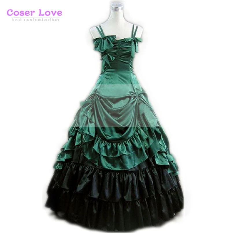 Green Sleeveless Gothic Lolita Dress Cosplay Carnaval Costume Halloween ...