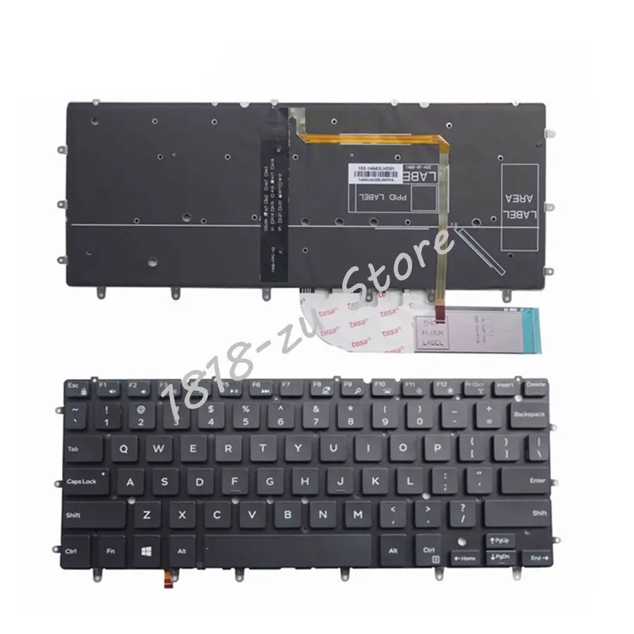 FOR DELL Inspiron 7547 7548 7347 7348 Keyboard Backlit French Clavier No Frame 