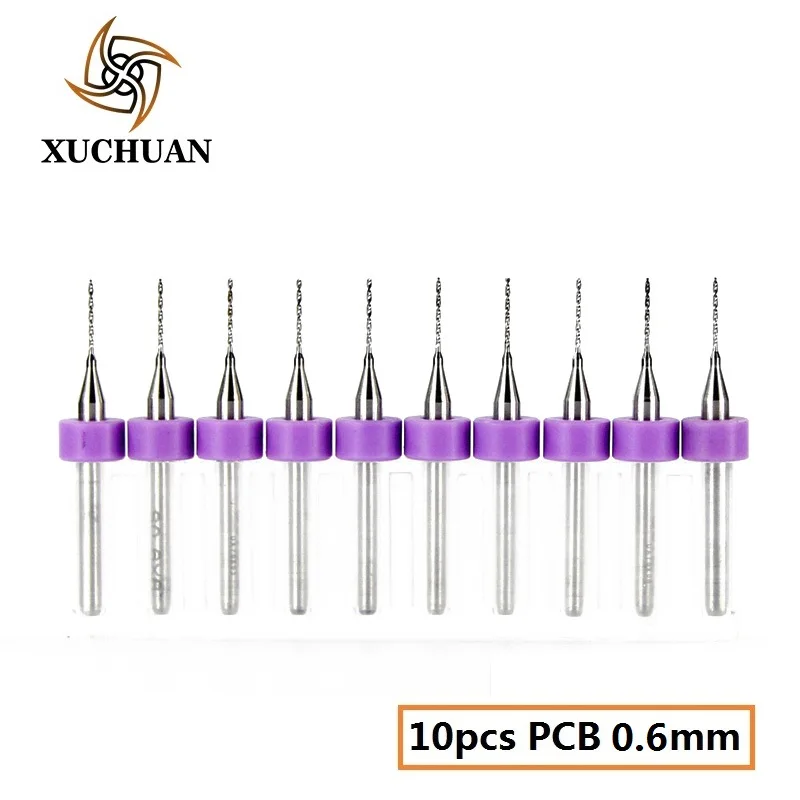 10 шт. 0,1-1,0 мм PCB сверло набор твердосплавное сверло для станка с ЧПУ для сверления печатной платы спиральные гравировальные Биты - Цвет: PCB0.6 10PCS