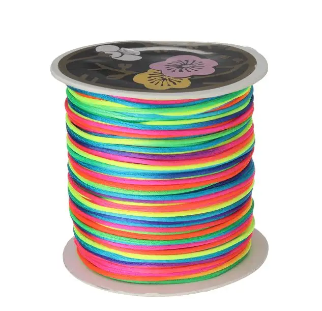 Лидер продаж YYW дизайнерские ювелирные изделия 70 м/катушка 1 мм нейлоновый шнур китайские узлы шелковистый бисер плетеная нить DIY - Цвет: multicolor